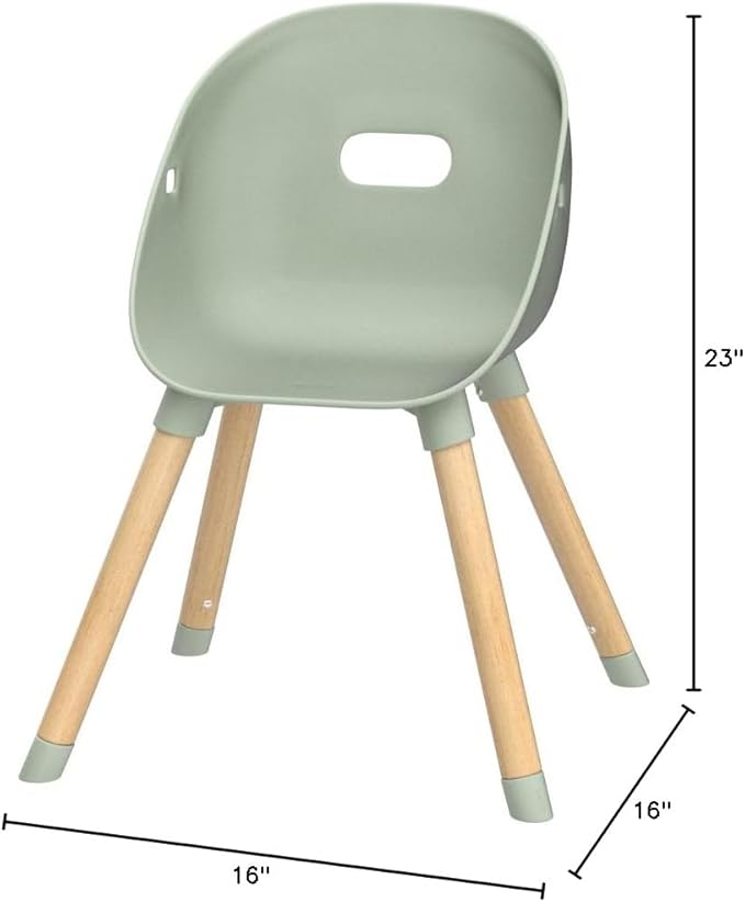 Lalo 2-Pack Play Chairs, Wood & Non-Toxic Plastic Toddler Chairs - Sturdy, Easy to Clean, Up to 200 lb. Weight Capacity, Blueberry
