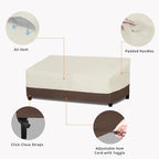 Easy-Going Waterproof Outdoor Couch Cover, Heavy Duty 3-Seater Patio Sofa Cover, Winchdproof Outdoor Furniture Cover with Air Vent (104Wx32.5Dx33H inch, Beige/Dark Brown)