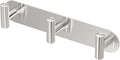 Gatco 1296, Modern Decor Wall Hook. Coat Hat Towel Robe hook. For Enteryway, Living, Kitchen, Bathroom, Bedroom. 3-hook, Sturdy Satin Nickel on Premium Brass.