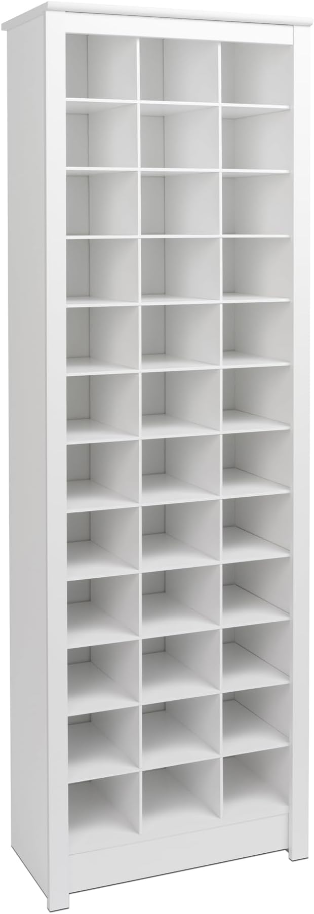 Prepac White Tall Storage Cabinet, Shoe Cabinet, Entryway Furniture with 36 Shoe Cubbies 13"D x 23.5" W x 72.5" H
