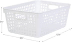 Really Good Stuff Large Plastic Book Baskets, 13.25" by 10" by 5.5" - 12 Pack, Orange, Classroom Library Organizer, Toy Storage, Multi-Purpose Organizer Basket