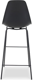 Signature Design by Ashley Forestead Modern Bar Height Bucket Barstool, 2 Count, Black