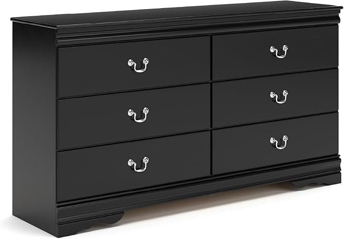 Signature Design by Ashley Huey Vineyard Classic 6 Drawer Dresser, BLack