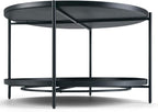 SIMPLIHOME Monet Industrial 32 inch Wide Metal Metal Coffee Table in Black for the Living Room and Family Room