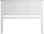 Scurrty Antique Style Wood Headboard Queen Size, Modern Headboard with Vintage Wood Frame, Bedroom Furniture (White)