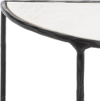 SAFAVIEH Couture Collection Jessa Black/White Forged Metal Half Moon Semi Circle Console Table (Fully Assembled)