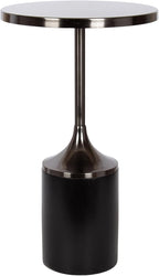 Kate and Laurel Whelan Modern Metal Round Side Table, 14 x 14 x 24, Gunmetal and Black, Transitional Sculptural Indoor Plant Stand for Living Room End Table or Bedroom Nightstand