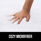 GORILLA GRIP Bathroom Rugs, 60x24, Ultra Soft Absorbent Mat, Thick Plush Bath Rug, Machine Washable, Microfiber Quick Dry, Mats for Shower, Bathtub and Floor, Home Decor Accessories, White