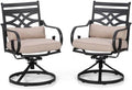 Sophia and William Patio Swivel Dining Chairs Set of 2, Outdoor Metal Armchairs, Outdoor Dining Chairs