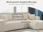 PELUMY 108.7" L-Shaped Modular Sectional Sofa with Oversized Chaise, Cloud Couch with Memory Foam, No Assembly Required Sleeper Sofa for Small Space Living Room, Apartment (Beige, Corduroy)