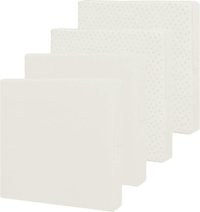 Easy-Going Waterproof Patio Cushion Covers 24x24x4 inch 4 Pack Replacement Non-Slip Outdoor Seat Cushion Slipcover with Zipper. Cream