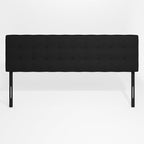 Furinno Roanne Headboard King Size, Tufted Upholstered Wooden Headboard, Bed Frame Mount Head Board, Easy Assembly, for Bedroom, Dorm, Plain Black