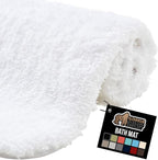 GORILLA GRIP Bathroom Rugs, 60x24, Ultra Soft Absorbent Mat, Thick Plush Bath Rug, Machine Washable, Microfiber Quick Dry, Mats for Shower, Bathtub and Floor, Home Decor Accessories, White