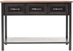 Safavieh Home Collection Aiden Black/Oak 3-Drawer Bottom Shelf Console Table
