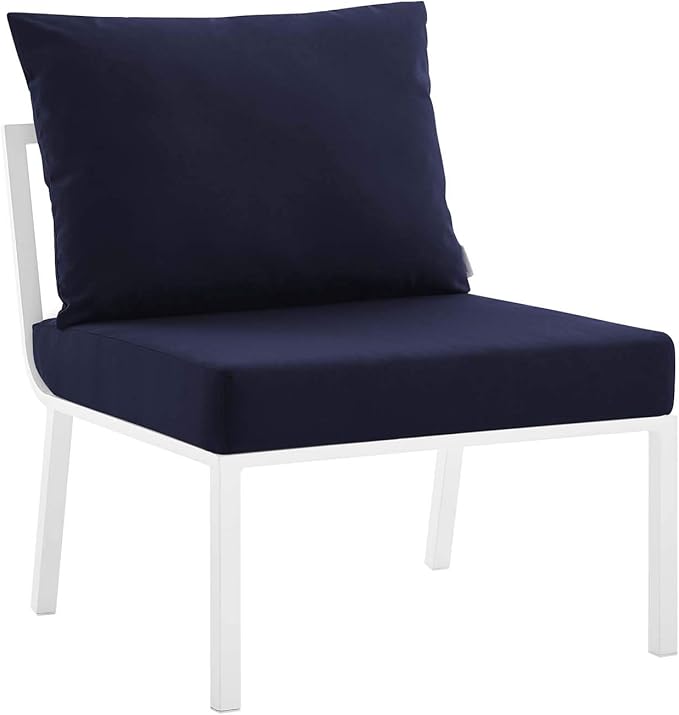 Modway Riverside Outdoor Furniture, 6-Piece Set, White Navy