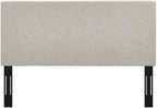 Pemberly Row Full/Queen Upholstered Linen Fabric Headboard in Beige