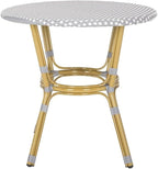 SAFAVIEH PAT4012A Outdoor Collection Sidford Navy and White Rattan Bistro Table
