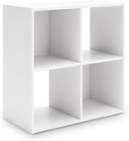 Signature Design by Ashley Onita Contemporary 4 Cube Organizer for Storage, Fits 10.5" by 10.5" by 11" H Storage Bins, Wood, 23.82" Tall, White Finish