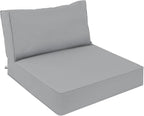 AAAAAcessories Outdoor Deep Seat Cushions, Waterproof, Fade-Resistant Patio Furniture Replacement Cushions, 23.5" x 25.5" x 5" + 23.5" x 13.5", Gray