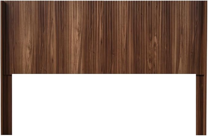 KEIKI Wooden Queen Size Headboard Only, 64.5" Wide Farmhouse Headboards with Wall Mounted Fluted Panel & Wingback for Bedroom, Walnut Brown
