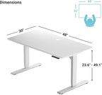 Progressive Desk Stand Up Height Adjustable Electric Standing Desk - 48" x 30" with Dual Motor, 3 Stages Sit Stand Table - Gray Oak, White Frame