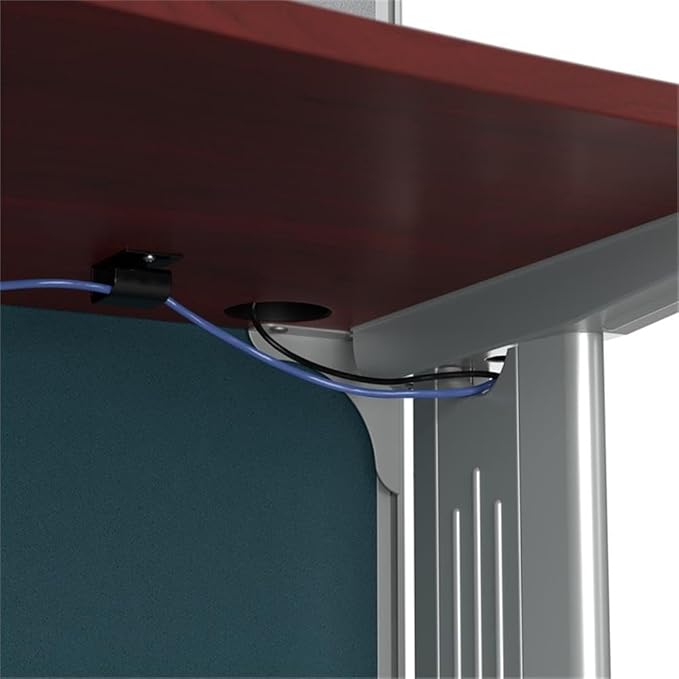 Bush Furniture BSHWC3649403STGK Hansen Cherry 65W x 65D L-Workstation with Storage and Accessory Kit