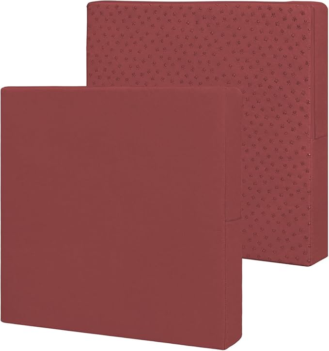 Easy-Going Waterproof Patio Cushion Covers ONLY Cover 22x20x4 inch 2 Pack Replacement Non-Slip Outdoor Seat Cushion Slipcover with Zipper. Wine