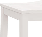 Hillsdale Furniture Fiddler Backless Saddle Bar Stool, White