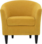 Pemberly Row 17.5" Traditional Polyester Fabric Club Chair in Yellow