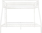 Allewie Metal Bunk Bed Twin Over Full Size for Junior & Adults with Ladder and Heavy Duty Guardrail, Small Space Saving Design for Bedroom Kid Room and Dorm, White