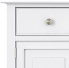 SIMPLIHOME Connaught 51-inch Wide Solid Wood Storage Cabinet in White for The Entryway, Mudroom, 3 Drawers and Adjustable Shelves, Traditional Style, Space-Saving Design