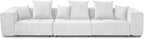 JACH 144 Inch Modular Sofa, Mid Century Modern Extra Deep Corner Seat Couch, 3-Seater Sofas for Living Room, Sectional Couches, Cozy Sofa for Apartment, Living Room (Linen Fabric, White)