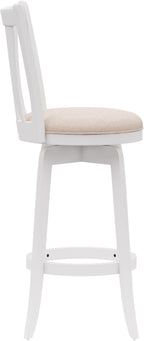 Hillsdale 29.5" Savana Wood Swival Bar Height Stool, White