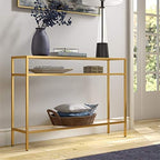 Siviline 42'' Wide Rectangular Console Table in Brass
