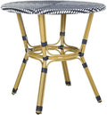 Safavieh PAT4012A Outdoor Collection Sidford Navy and White Rattan Bistro Table