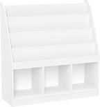 RiverRidge Kids 4 shelves Three Cubbies Bookrack, White (02-251), 11.81"D x 35"W x 36"H