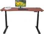 ApexDesk Elite Pro Series 60" x 27" Electric Height Adjustable Stand up Desk, Sit Stand Home Office Desk, Computer Desk - Curved Bamboo