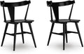 Signature Design by Ashley Gretlynn Casual Solid Wood Armless Dining Chair, Set of 2, Black