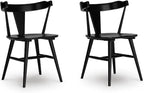 Signature Design by Ashley Gretlynn Casual Solid Wood Armless Dining Chair, Set of 2, Black