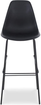 Signature Design by Ashley Forestead Modern Bar Height Bucket Barstool, 2 Count, Black