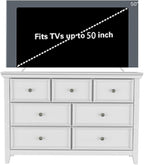 BLANKSPACE White 7 Drawer Dresser, Modern Dresser for Bedroom, Wood Drawer Organizer with Metal Knobs, Large Capacity Wood Cabinet for Bedroom, Hallway