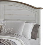 American Woodcrafters Meadowbrook White-Washed Wood Farmhouse Queen Size Arched Panel Headboard