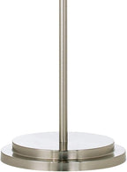 Possini Euro Design Simplicity Modern Minimalist Floor Standing Lamp 59" Tall Brushed Nickel Silver Metal Off White Tapered Drum Shade Decor for Living Room Reading House Bedroom Home