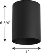 Progress Lighting 5-Inch Cylinder Outdoor Ceiling Light, 1-Light Modern Flush Mount Ceiling Light Fixture, Interior and Exterior Lighting for Home or Porch, Aluminum Construction, Black (P5774-31)