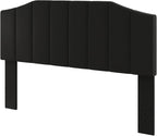 Velvet Queen Size Headboard, Upholstered Headboard Queen/Full Size Wall Mount and Bed Frame Mount, Featuring High-Density Sponge Padding Luxury Texture Easy Assembly Comfort Style-Black