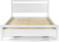 Grain Wood Furniture Loft Queen Size Solid Wood Bed, Brushed White