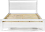 Grain Wood Furniture Loft Queen Size Solid Wood Bed, Brushed White