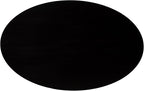 Kate and Laurel Foxford Modern Tiered Oval Coffee Table; 38 x 24 x 18; Black; Transitional Two-Tier Living Room Table with Storage and Resilient Wood Construction