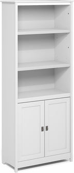 Furinno Robin Storage Cabinet, Pantry Cabinet with 3-Tier Adjustable Shelves with 2 Door Cabinet, 30W, Kitchen Organizer Cabinet, Organization and Storage, for Pantry, Living Room, Home Office, White