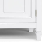 SIMPLIHOME Connaught 51-inch Wide Solid Wood Storage Cabinet in White for The Entryway, Mudroom, 3 Drawers and Adjustable Shelves, Traditional Style, Space-Saving Design